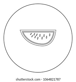 Watermelon black icon in circle vector illustration isolated flat style .