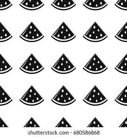 Watermelon black simple silhouette vector seamless pattern. Black fruit stylish texture. Repeating Watermelon fruit seamless pattern background