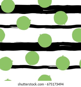 watermelon with a black stripe. Seamless vector pattern