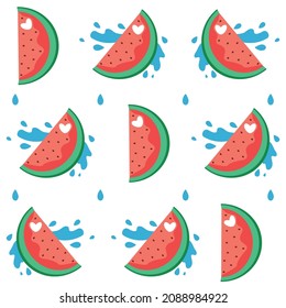 Watermelon. Bright vector background for kids. Vector illustration. Seamless pattern
