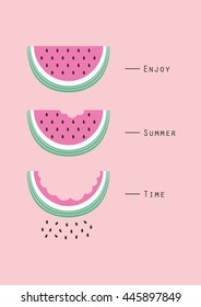 Watermelon card. Vector illustration.