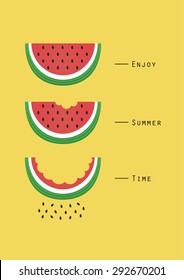 watermelon card.vector illustration
