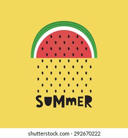 watermelon card.vector illustration