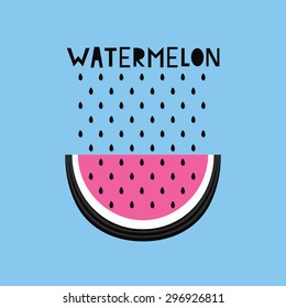 watermelon card.vector illustration