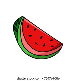 Watermelon cartoon colorful flat vector food illustration for decoration and design on isolated white background