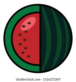 watermelon cartoon. fruit illustration. vector stock illustration.