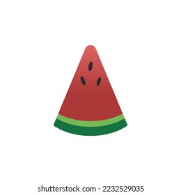 Watermelon Cartoon Icon flat illustration