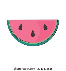 watermelon cartoon icon flat vector