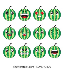 watermelon cartoon icon vector illustration