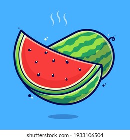 watermelon cartoon illustration Premium Vector