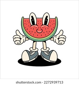 diseño vectorial de dibujos animados de sandía