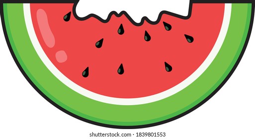 Watermelon Cartoon Images bite slice, Vector stock