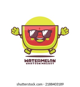 watermelon cartoon mascot. fruit vector illustration. isolated on a white background