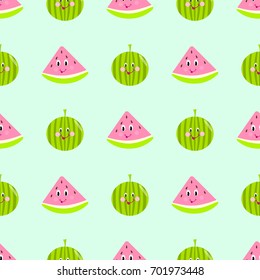 Watermelon cartoon seamless  pattern vector 