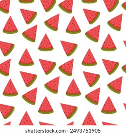 watermelon cartoon, Seamless watermelon pattern with white background vector illustration	