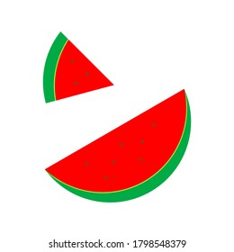 watermelon cartoon set isolated on white background. vector illustration 