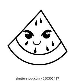 watermelon cartoon smiley