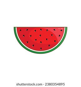 Watermelon cartoon style illustration in vector for food design element