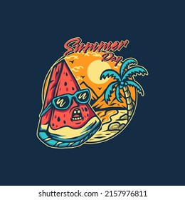 Watermelon Cartoon Summer Illustration For Your Merchandise