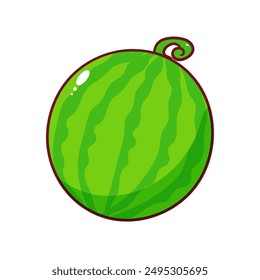 Sandía Vector de dibujos animados. Ilustración de diseño de concepto de verano de frutas. Estilo dibujado a mano. Fondo blanco aislado.