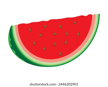 Sandía Vector de dibujos animados, sandía icono, melón verde, mitad de sandía fresca, sandía roja, fruta de melón. Se puede utilizar para infografía, Anuncio, póster, Diseño web. Aislado sobre fondo blanco. 