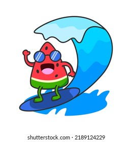 Watermelon character design. Illustration for summer activities
