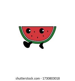 Watermelon Character Icon Vector Image