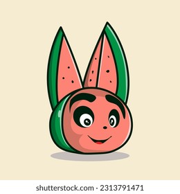 watermelon character image cute vector illustration