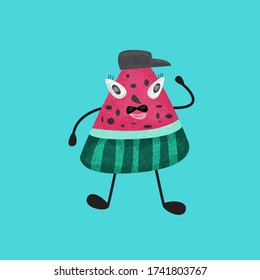 Wassermelone mit Rauscheffekt. Das ist ein süßer Junge.