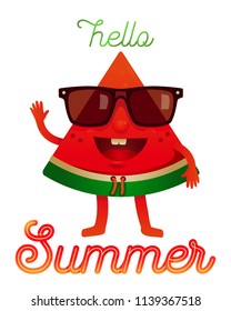 watermelon character vector illustration
