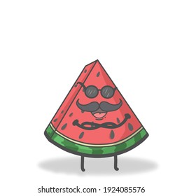 Watermelon character vector template design illustration