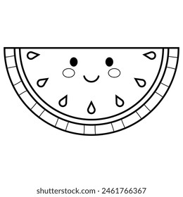Watermelon child colorize vector illustration
