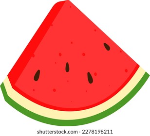 Melón de agua troceada Pieza Fruta roja Jugoso tropical verano fresco aislado