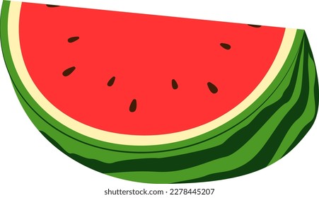Melón de agua troceada Pieza Fruta roja Jugoso tropical verano fresco aislado