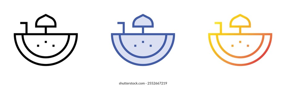 watermelon cocktail icon. Linear, Blue Fill and Gradient Style Design Isolated On White Background