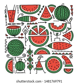 Watermelon collection, background for your design