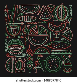 Watermelon collection, background for your design