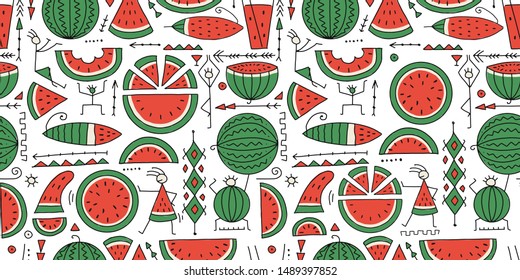 Watermelon collection, seamless pattern for your design