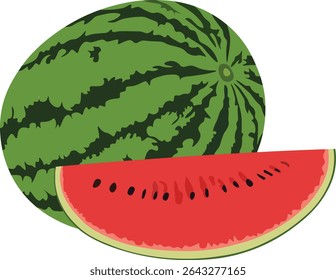 "Watermelon Color Art" is a vibrant illustration of a juicy watermelon slice, perfect for summer and fruit-themed designs.