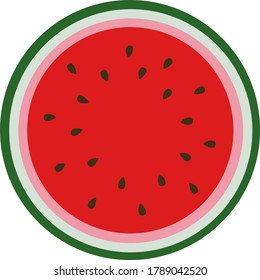 watermelon color flat icons, vector