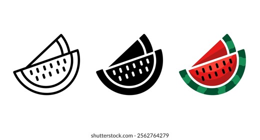 Watermelon color icon. Ripe berry symbol. Fresh red fruit sign. Summer pictogram.