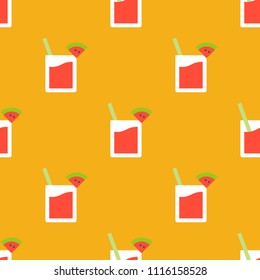 watermelon color juice seamless pattern for use as wallpaper or wrapping paper gift, summer theme