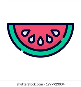 icono plano de sandía, diseño vectorial usa icono del día de la independencia.