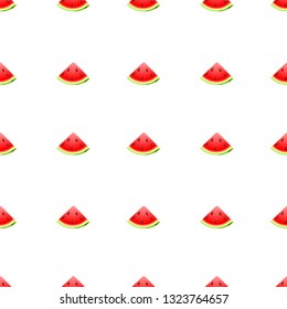 Watermelon colorful pattern with isometric slice peaces vector illustration. Fresh summer isometric pattern with fruits .