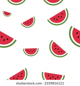 diseño de patrón incoloro de sandía fluido vector de verano