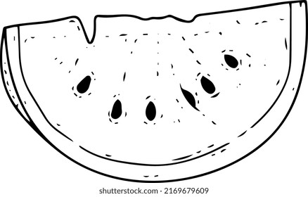 Watermelon coloring book. Vector illustration. Juicy watermelon.