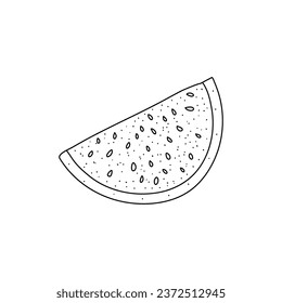 Libro de colorido de sandía. Ilustración vectorial. Doodle de juicy sandía aislado en fondo blanco