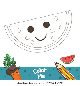 Watermelon Coloring image for Kids