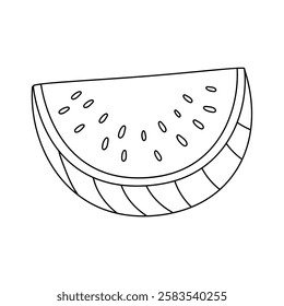 Watermelon coloring pages for kids. Trace and color watermelon. Watermelon fruit flashcard for kids. Watermelon isolated on white background. Kindergarten and preschool worksheets printable for kids. 