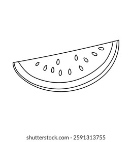 Watermelon coloring pages for kids. Trace and color watermelon. Watermelon fruit flashcard for kids. Watermelon isolated on white background. Kindergarten and preschool worksheets printable for kids. 